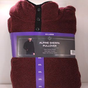 COZY Member's Mark Men's Alpine Sherpa Quarter Snap Pullover Windsor Wine XXL